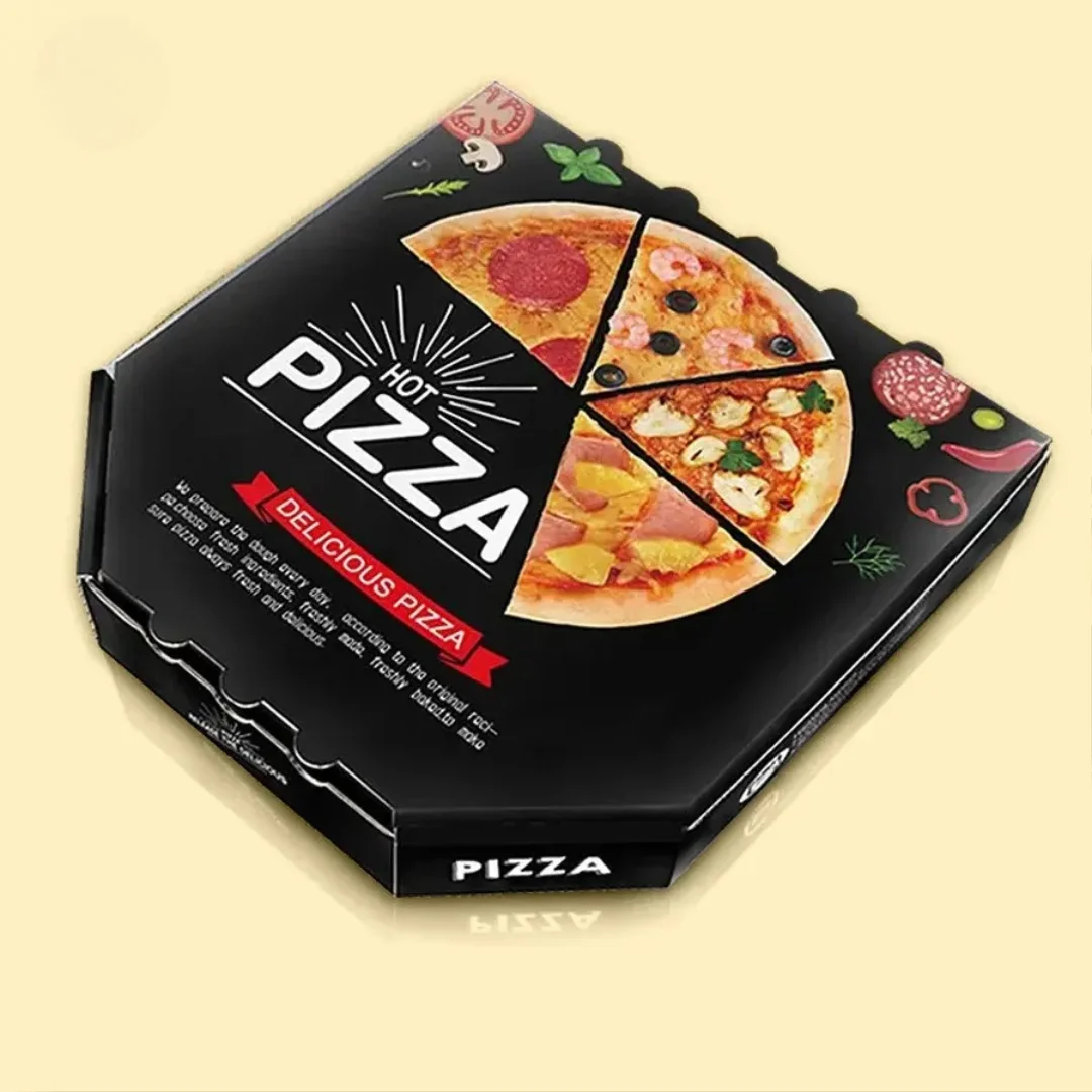 Printed Black Pizza Boxes