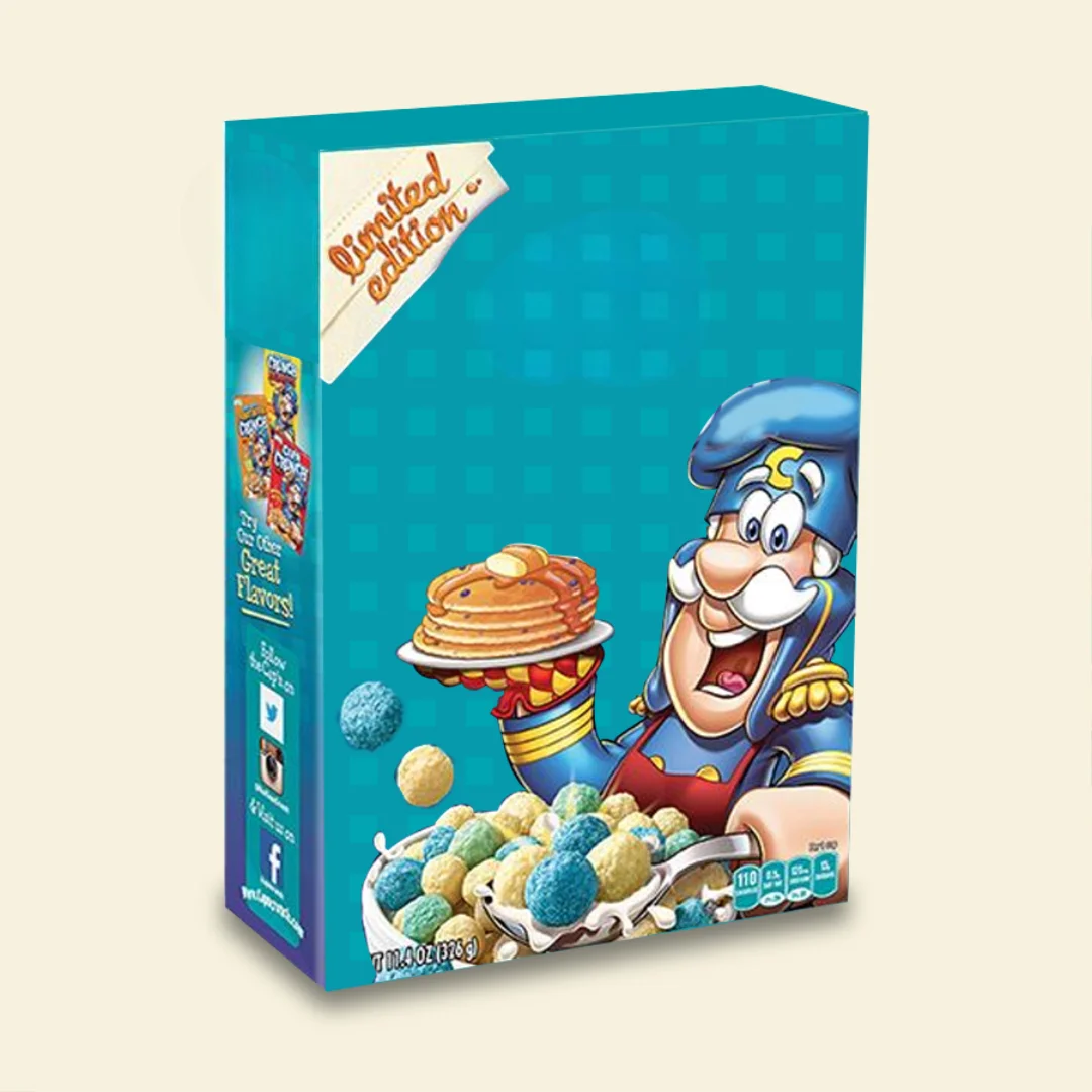Blue Cereal Packaging Boxes
