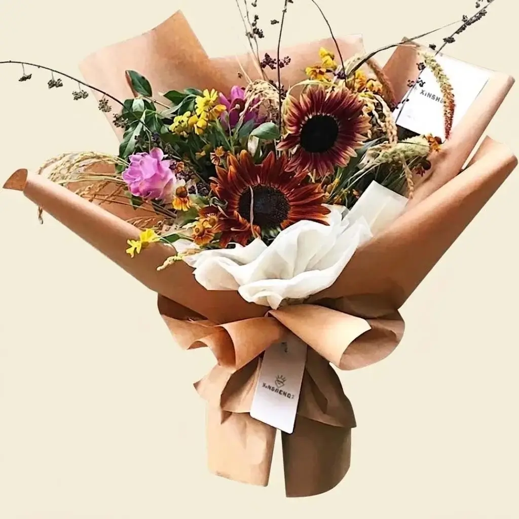 Brown Flower Wrapping Paper